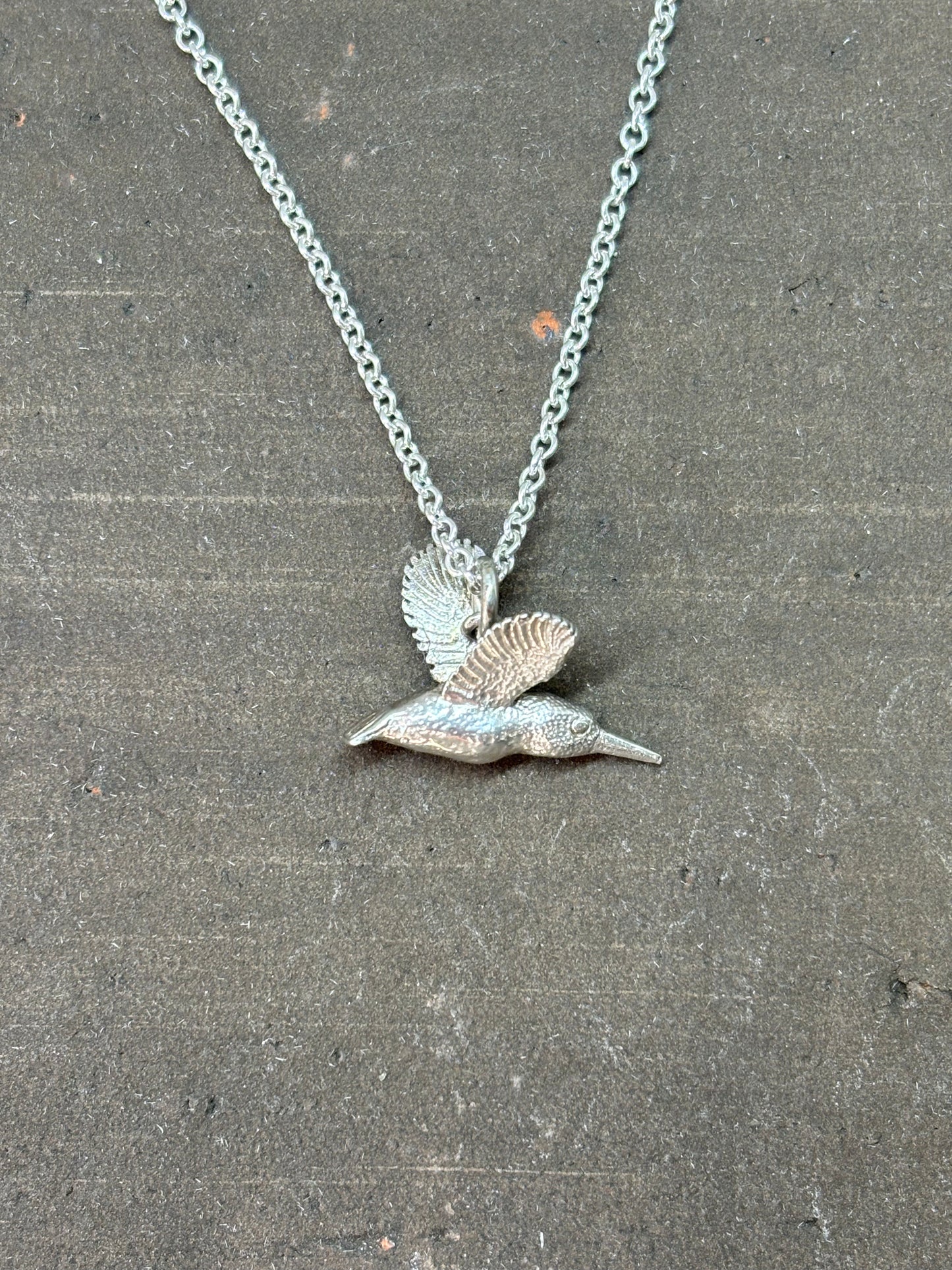 Kingfisher pendant in sterling silver