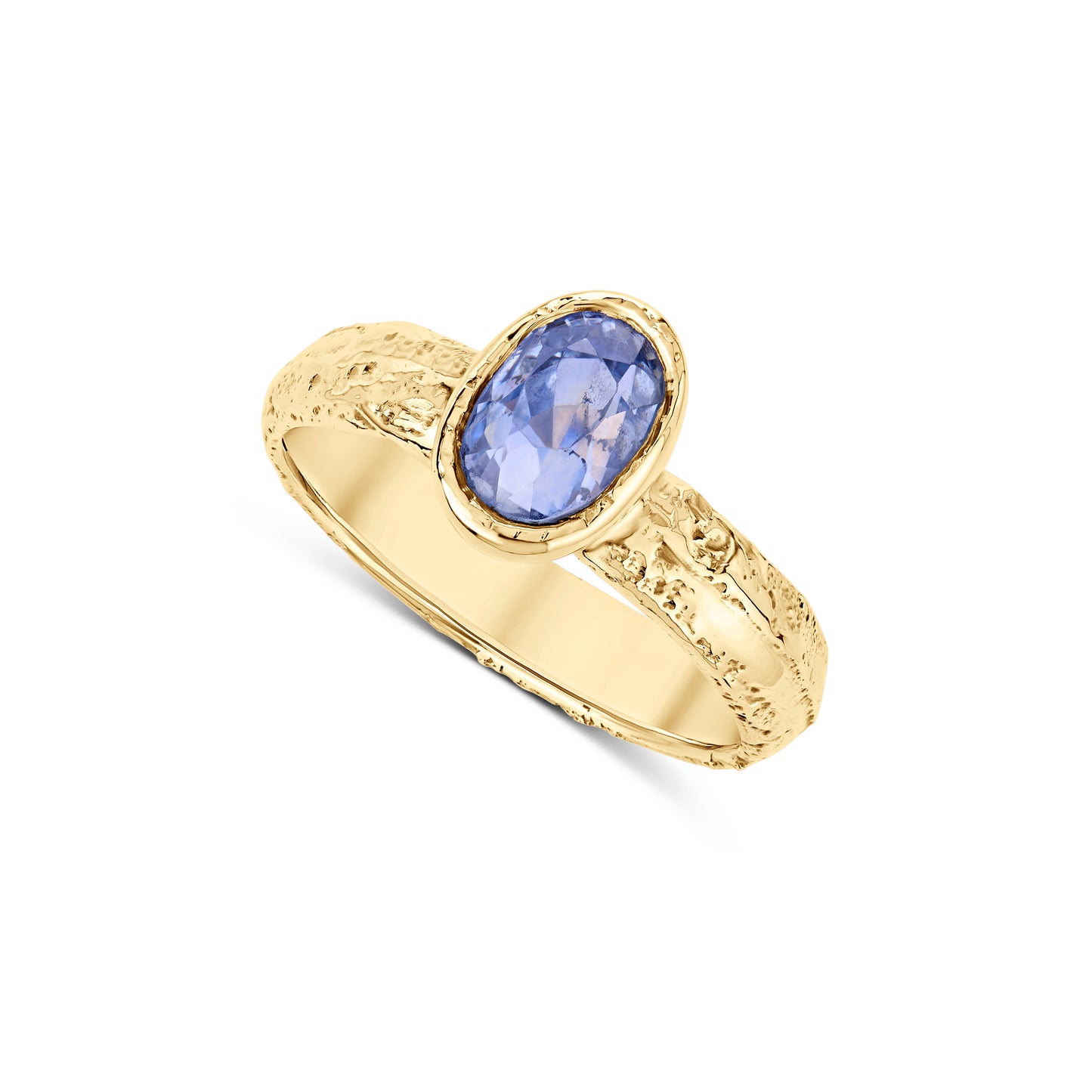 Antique sapphire and 9ct sandcast solitaire ring