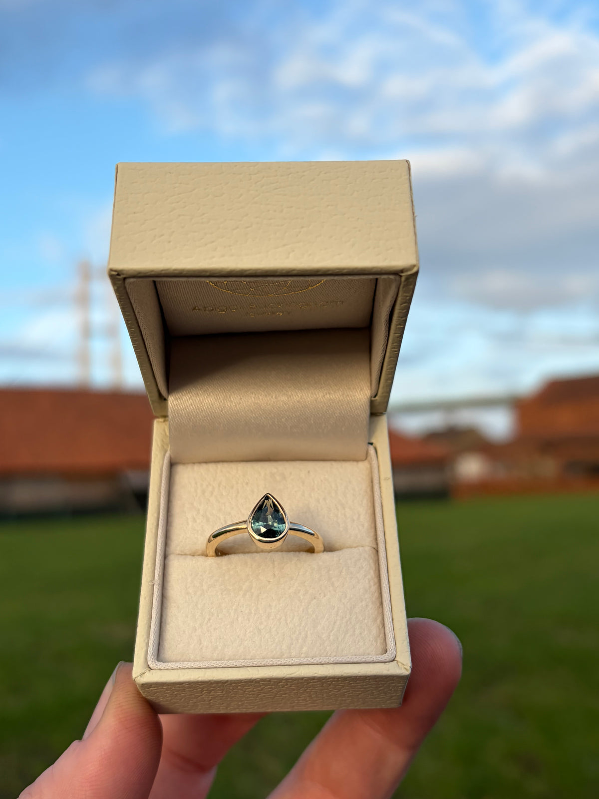 9ct Madagascan Parti Sapphire solitaire