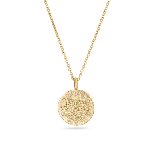 9ct yellow gold diamond stellar pendant